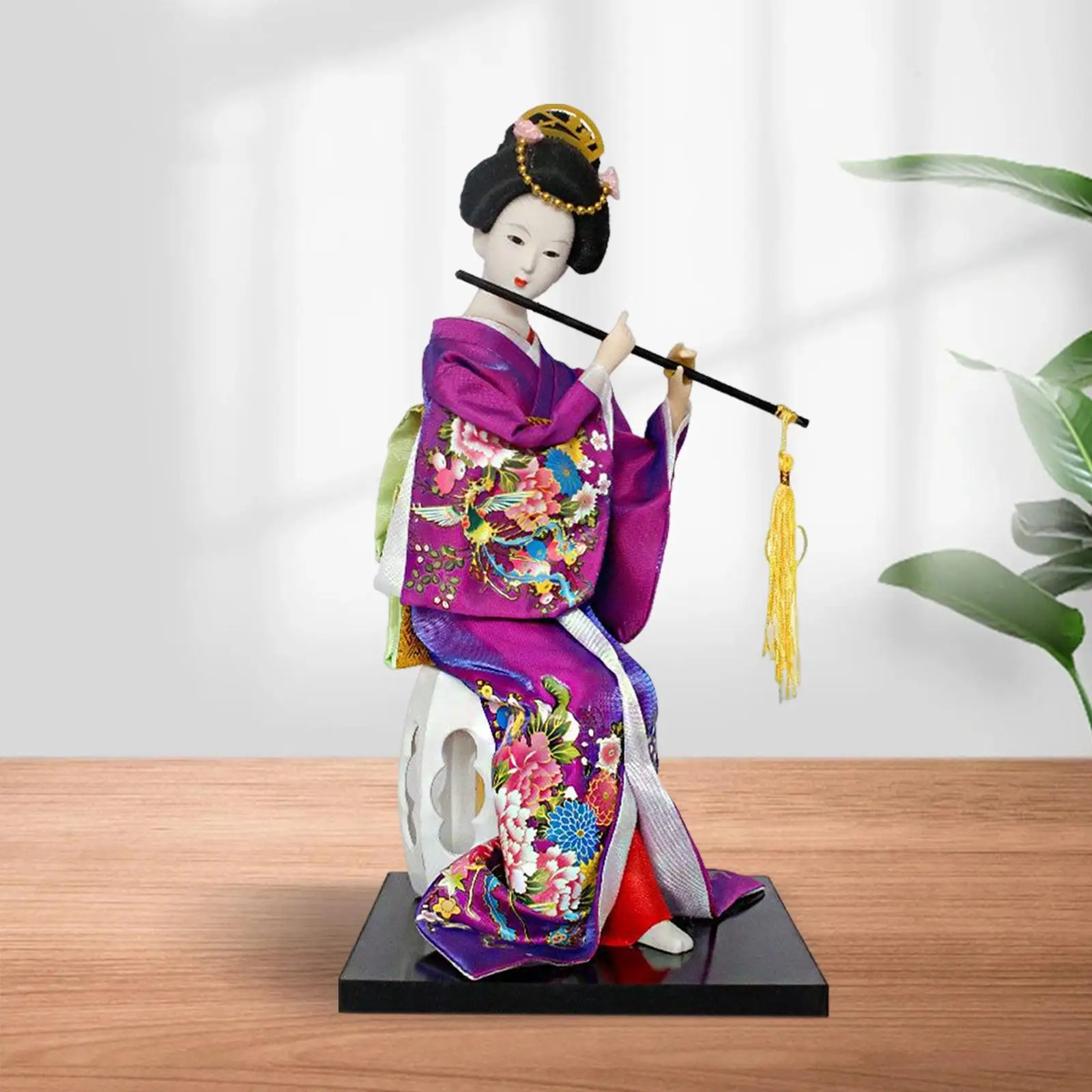 30cm Japanese Geisha Doll Asian Geisha Sculpture for Desktop, Home, Collection Gifts