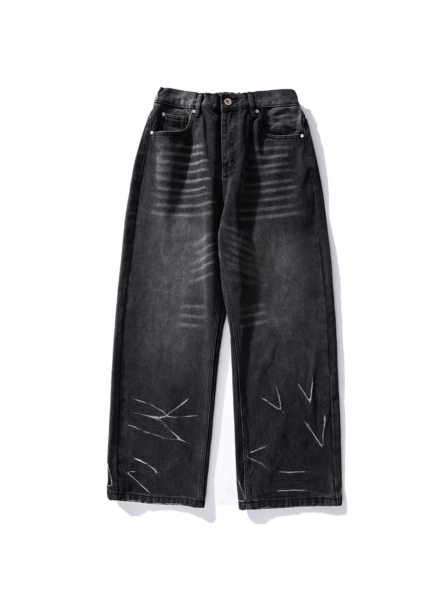 

Мужские джинсы Bla Waed в американском ретро-стиле, прямые широкие брюки, весенние, уличные, свободного кроя, повседневные, хлопковые, молодежные