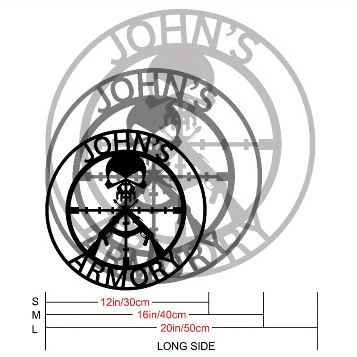 Custom Armory Metal Sign - Punisher Military Mancave Decor | M-4 & Guns Theme Wall Art | Personalized Room Elevation Decor.