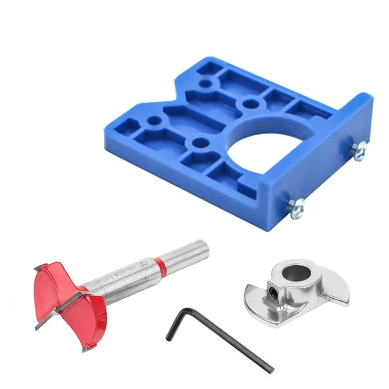 35mm Hinge Hole Drilling Guide Locator Hinge Drilling Jig Drill Bits Woodworking Door Hole Opener Cabinet Accessories Tools