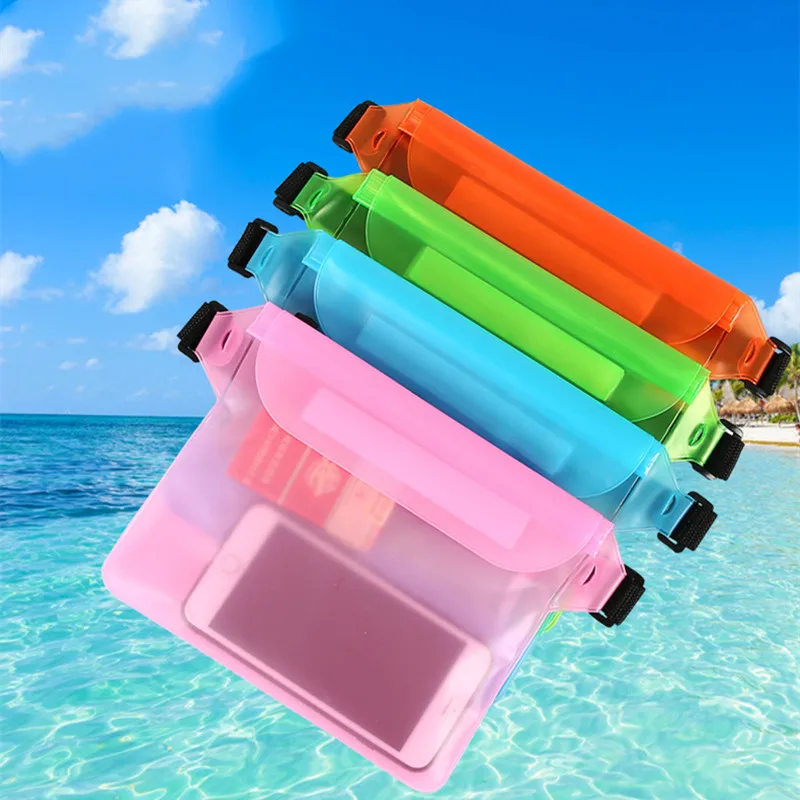 Outdoor Beach Water Splashing Festival Mobile Phone Waterproof Bag New Three Layer Sealed PVC Storage Waterproof Waistpack