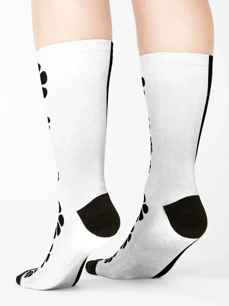 1960's Bold Retro Mod Flowers in Black and White Socks christmas gifts essential compression hip hop Designer Man Socks Women's