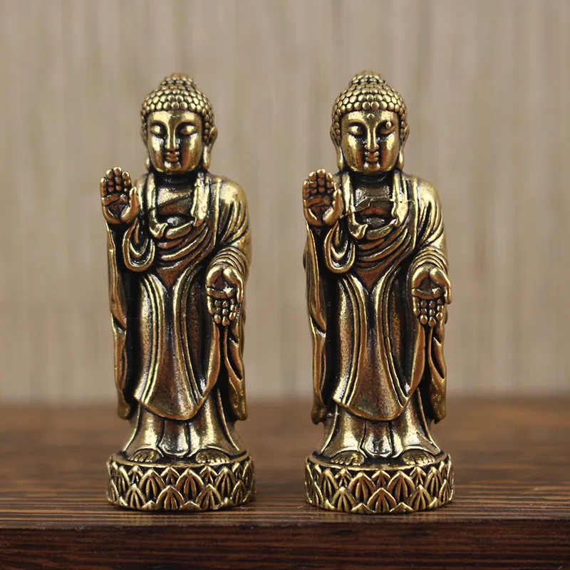 Lotus Buddha Figurines Buddhist Enshrines Statue Home Decor Ornaments Copper Sakyamuni Buddha Sculpture Fengshui Crafts