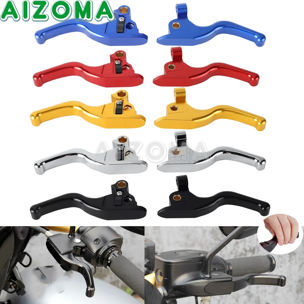 Motorcycle Hand Brake Finger Clutch Levers For Harley Touring Electra Glide Road King Street Glide Tri Glide Ultra Classic 08-13