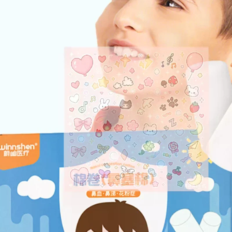 50Pcs Nose Blood Stop Cotton Child Nose Bleeding Runny Nose Nose Spray Cotton Roll Nose Hemostatic Cotton Children Big People