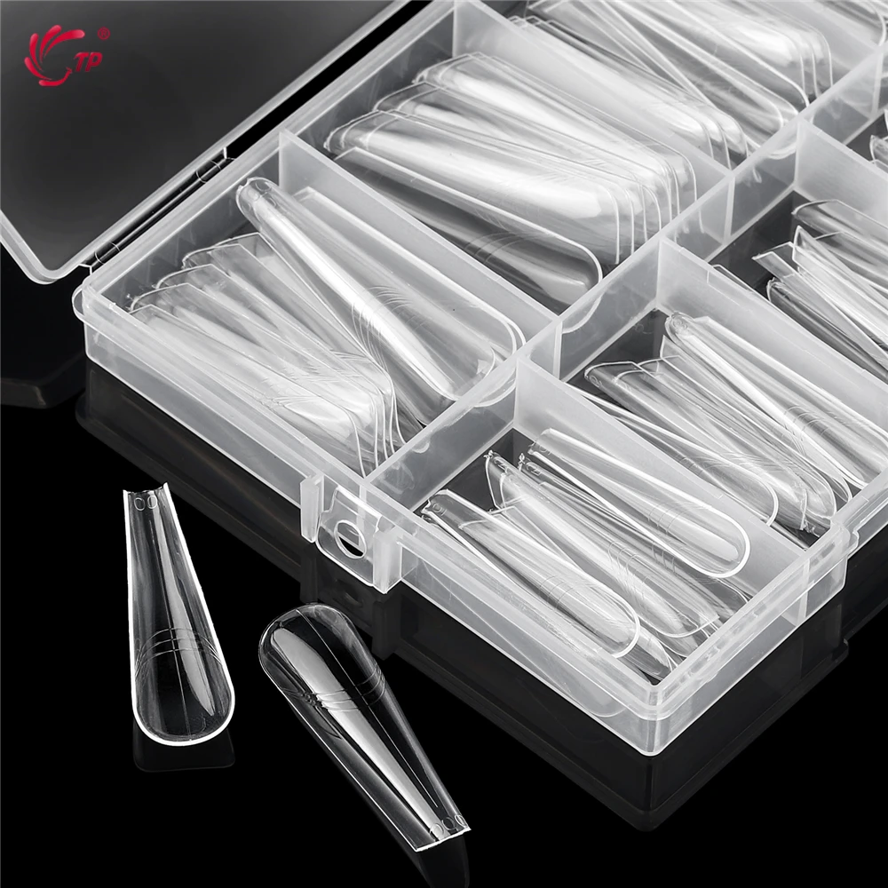 TP Full Cover Widen Dual Nail Forms 150pcs Poly Nail Gel Nail Molds Acrylic Nail Extension System False Nail Tips Manicure Tools