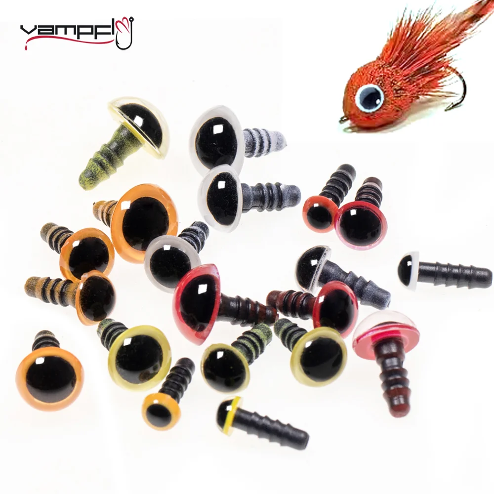 Vampfly Solid Plastic Eyes 3D Lifelike Fish Eyes Fly Fishing Crankbait Minnow Streamers Baitfish Artificial Fishing Lure Eyes