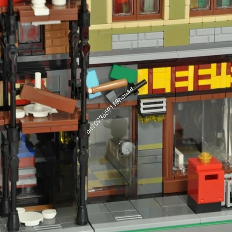 5764개 MOC 모듈형 하드웨어 스토어 보관소 모듈형 모델 빌딩 크리스마스 선물 블록 장난감 DIY 창의적 아이디어 브릭 키즈