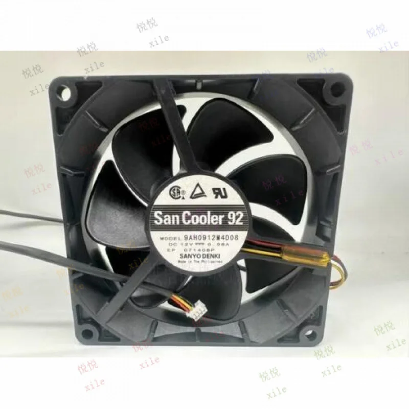 L+ for Sanyo 9AH0912M4D08 9025 DC12V 0.08A 9CM 3-Pin Silent Cooling Fan