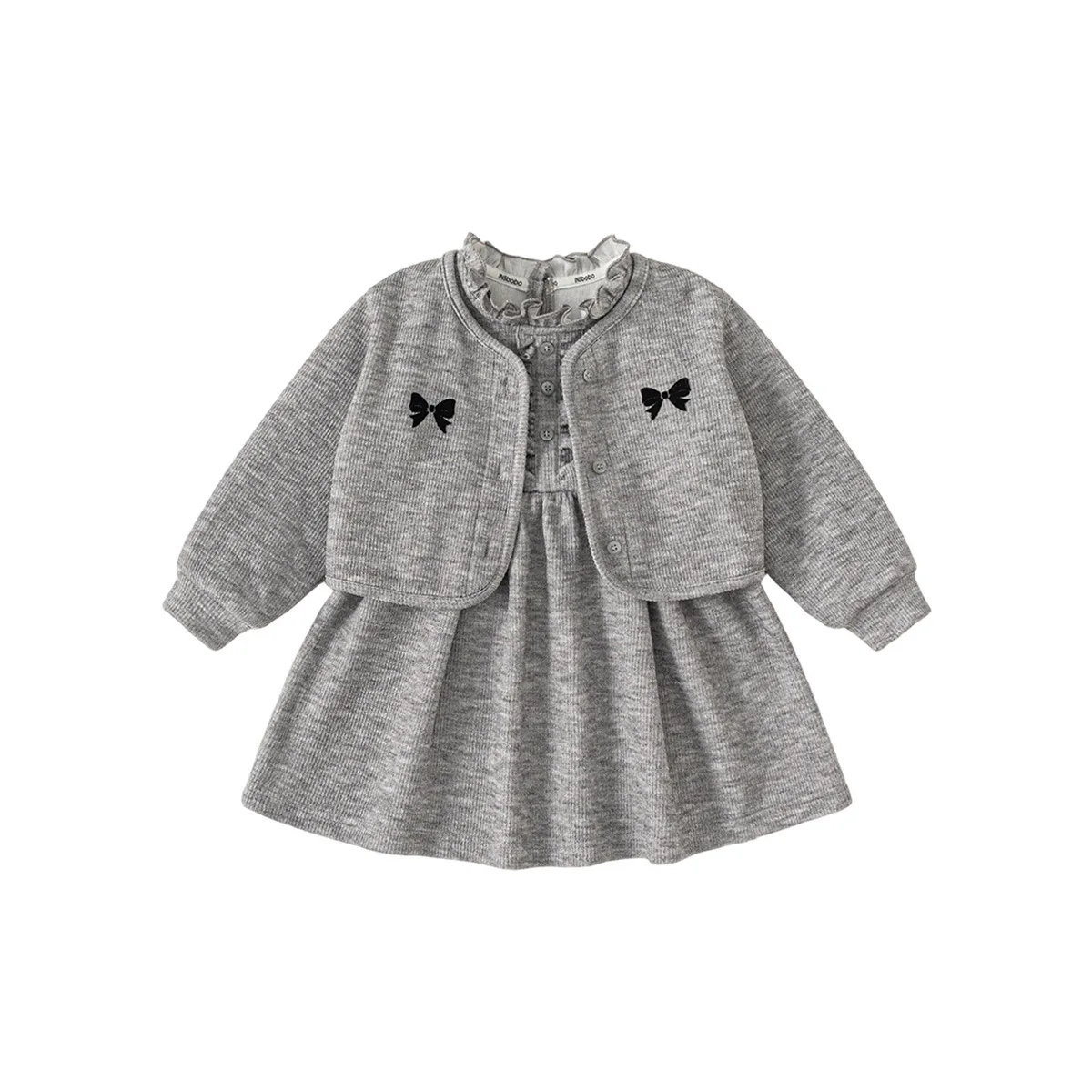 Suit Children's Clothing Spring and Autumn New Style Girl's Dress Lotus Leaf Collar Skirt Cardigan Children's Two-piece Set