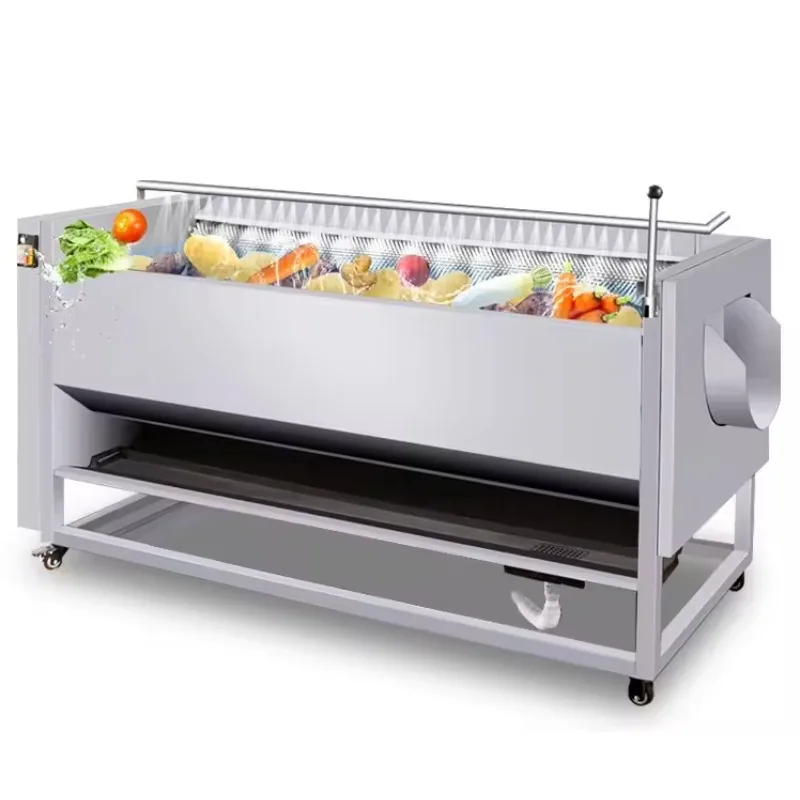 Electric Fruit Washer Peeler Machine Root Vegetable Brush Roller for Potato Lotus Root Taro Carrot Radish Ginger Peeling Washing