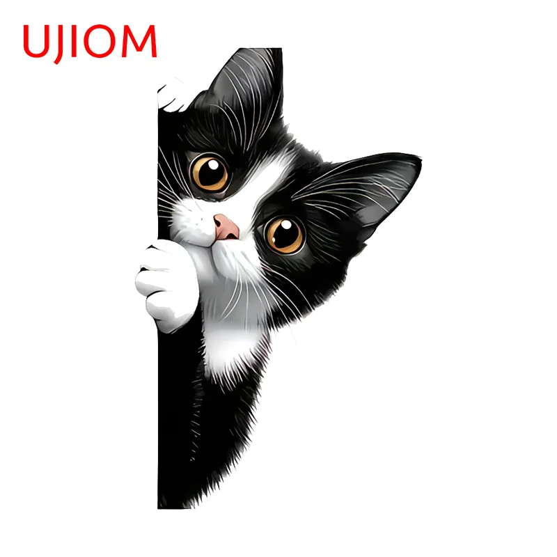 UJIOM Peeker Cat Wall Sticker Exquisite Tendy Enchanting Advance Guard Waterproof HD Pattern Decal Air Conditioner Decor