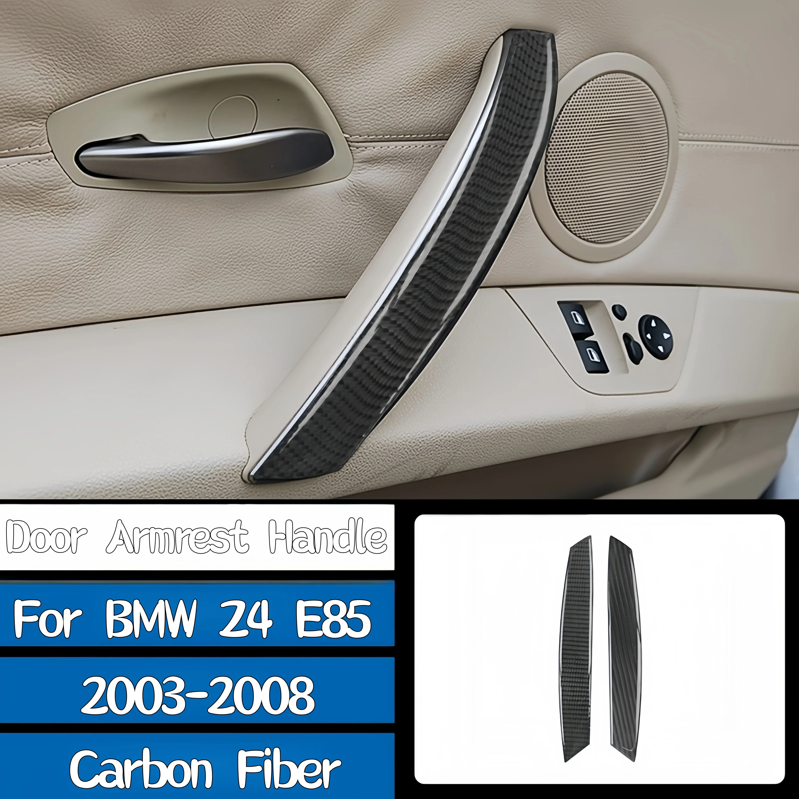 

Для BMW Z4 E85 2003-2008 аксессуары для салона автомобиля из углеродного волокна, авторучка подлокотника для внутренней двери, декоративная крышка, наклейки