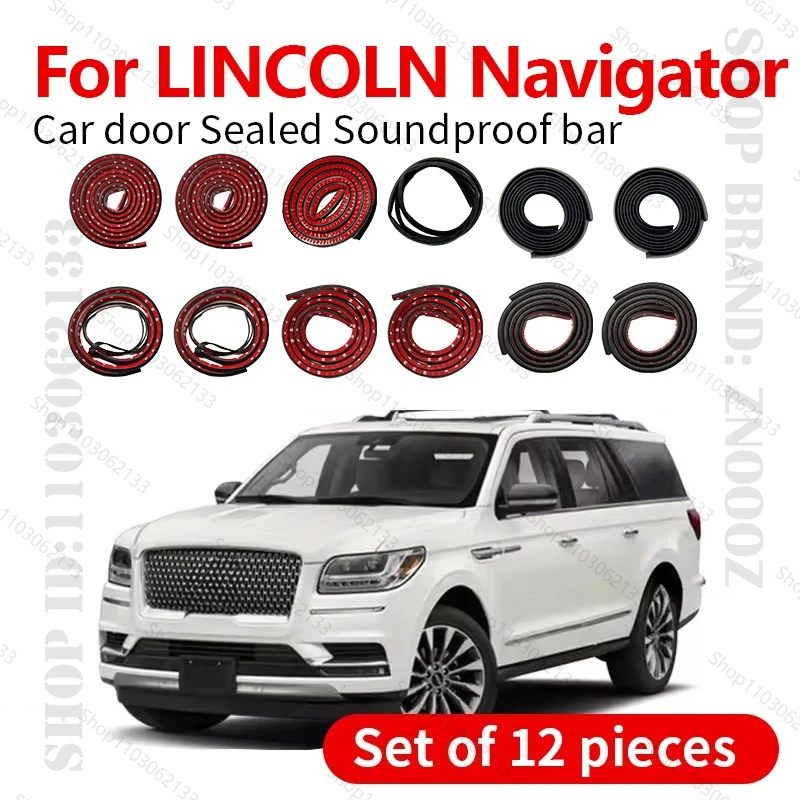 

For LINCOLN Navigator U326 Car Door Seal Strip Rubber Double Layer Sealing Protector Soundproof Dustproof Seal Strip 12PCS Set