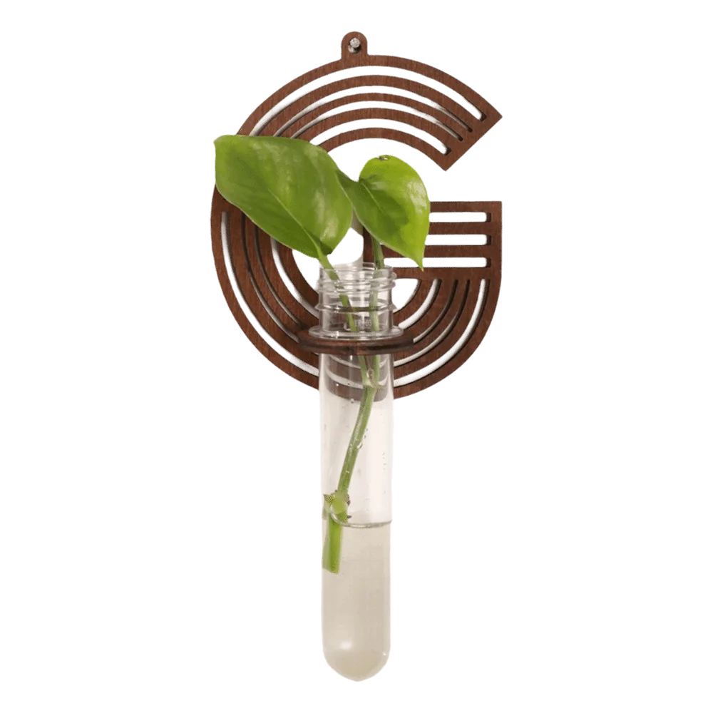Wooden Hydroponic Planter Shelf A-Z Alphabet Vase Wall Decoration Retro Hollow Out Planter Holder Home Decoration