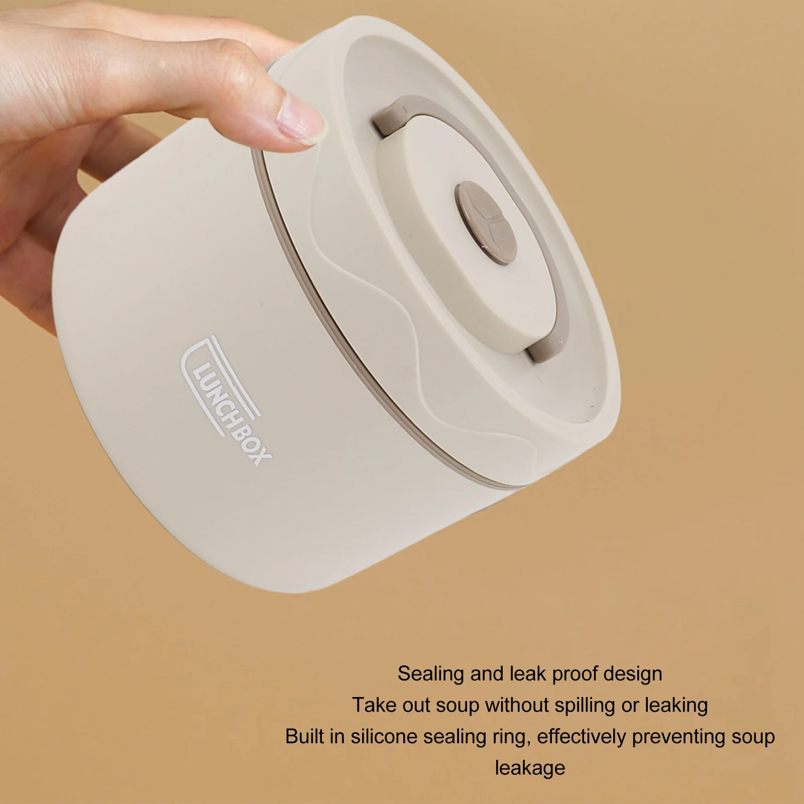 550ml Heat Insulation Cooker Thermal Cooking Pot Stainless Steel Double Layer Portable Round Shape Thermal Lunch Container