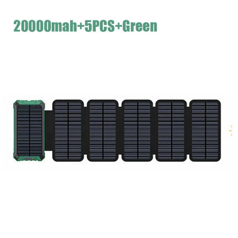 Imagem -06 - Soler Power Bank 20000mah Battry Painel Solar Power Bank 20000mah Bateria Solar 12v Portátil sem Fio Dobrável Painel Solar Power Bank Usb Carregamento Outdoor Supply