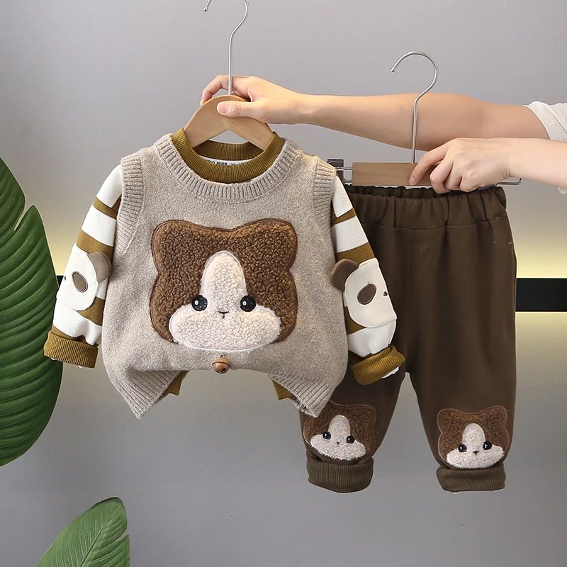 

Baby Western style autum clothes one-year-old boy handsome fashionable suit spring and autum baby three-piece suit tide