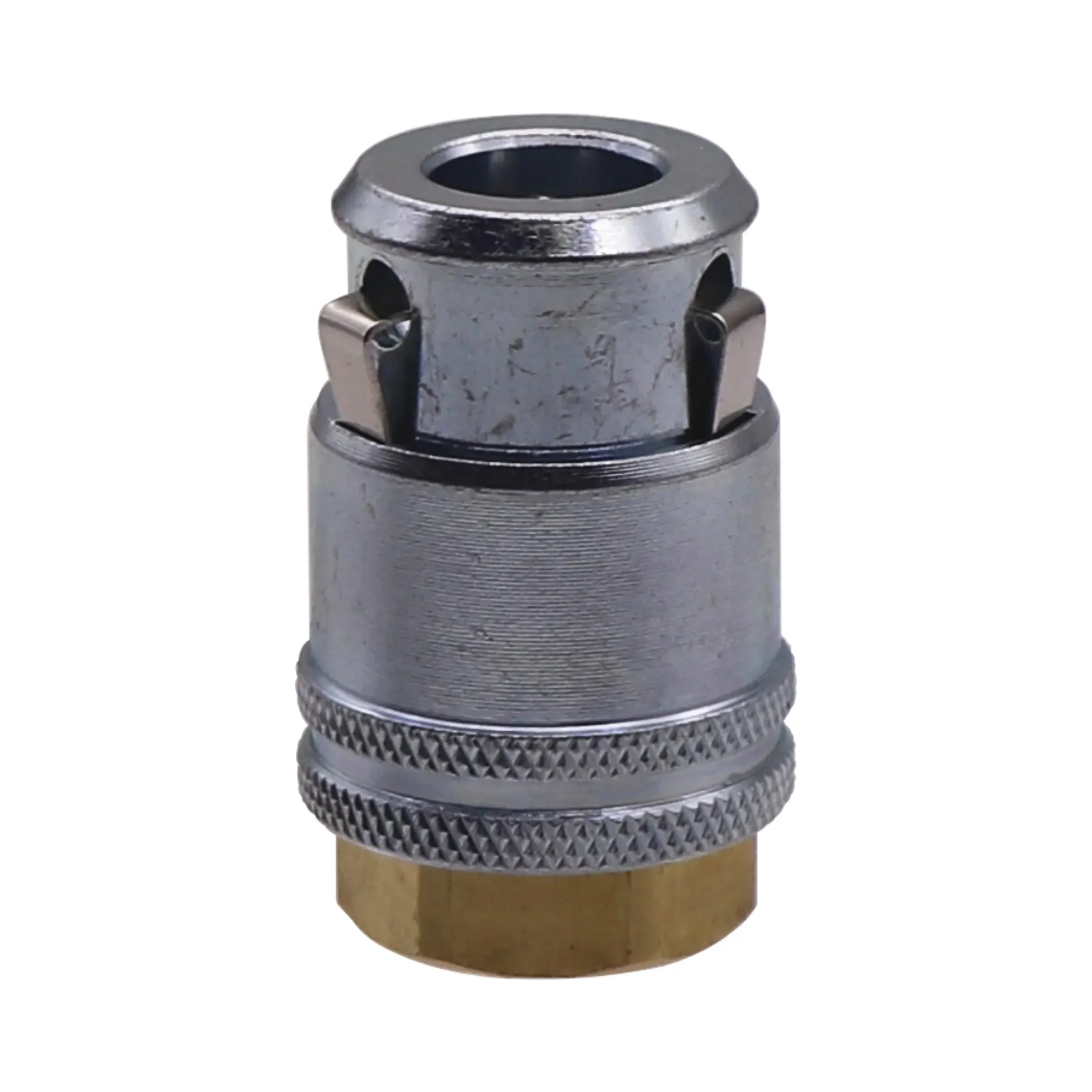 Closed End Large Bore Air Chuck Lock On Nickle Plated Brass Stem 1/4\