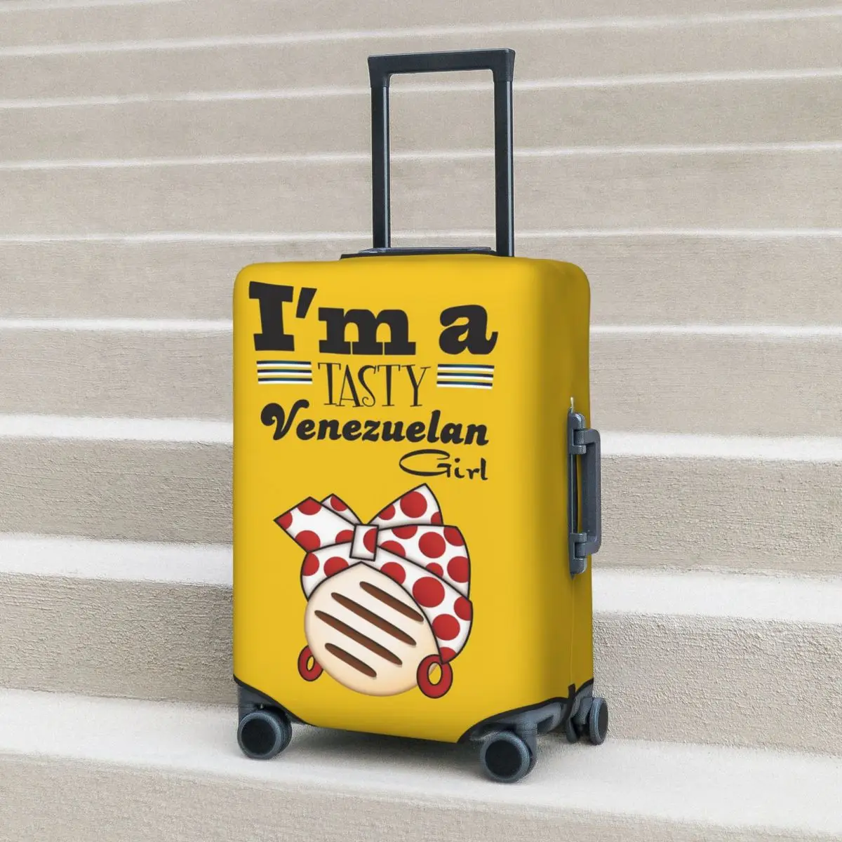 

Arepa Venezuela Im A Tasty Venezuelan Girl Чехол для чемодана Эластичные дорожные защитные чехлы для багажа на 18-32 дюймов