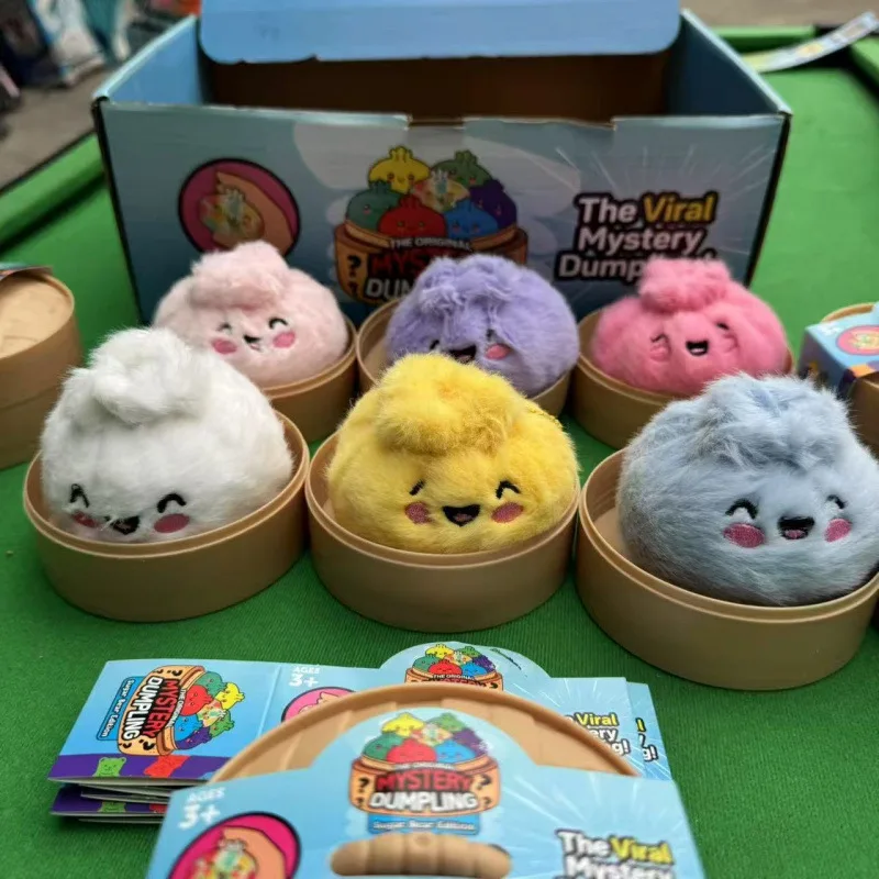 Hot Cute Steamed Bun Blind Box Plush Keychain Soft Squeeze Toy Kawaii Bao Bag Pendant Lovely Desktop Decor Creative Party Gift