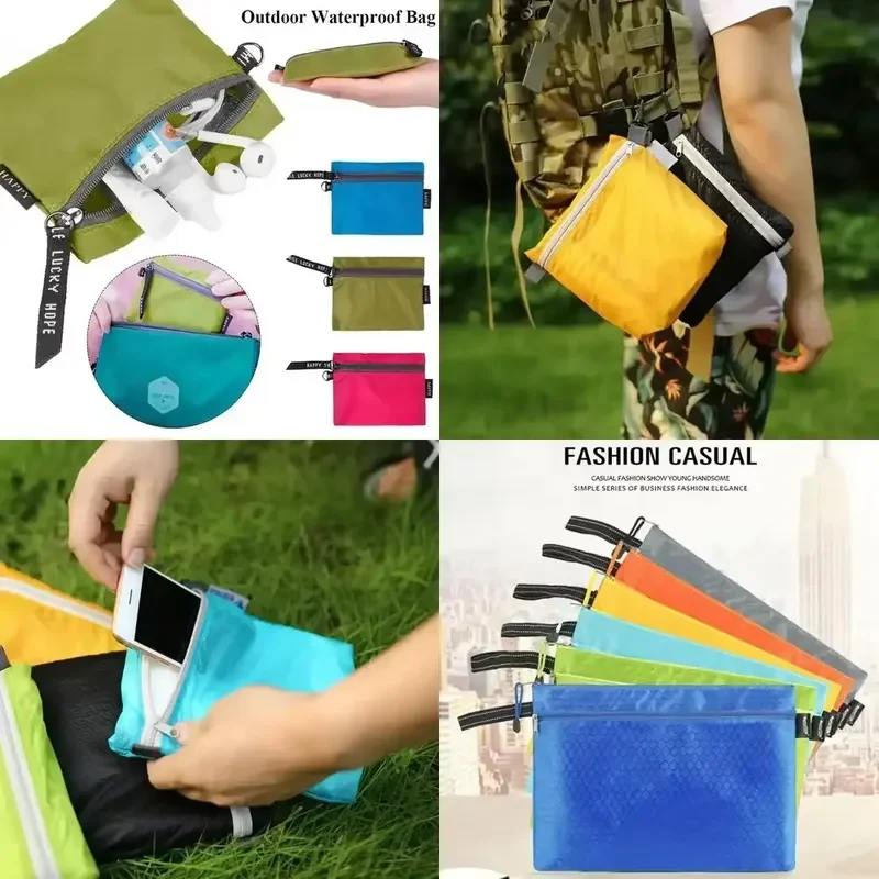 2026 Latest Portable Waterproof Pocket Pouch with Hook Loop for Swimming Outdoor Travel Organizer Rain Cover Backpack