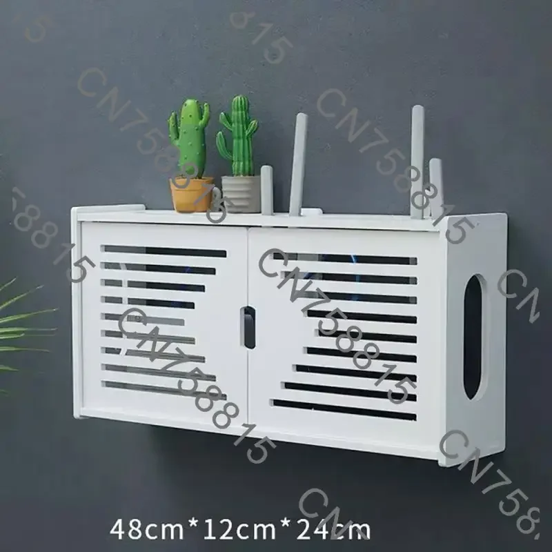 Cable power supply plus wire bracket storage box Wall-mounted plug bracket storage device, 2 size non-slip Wifi router rack