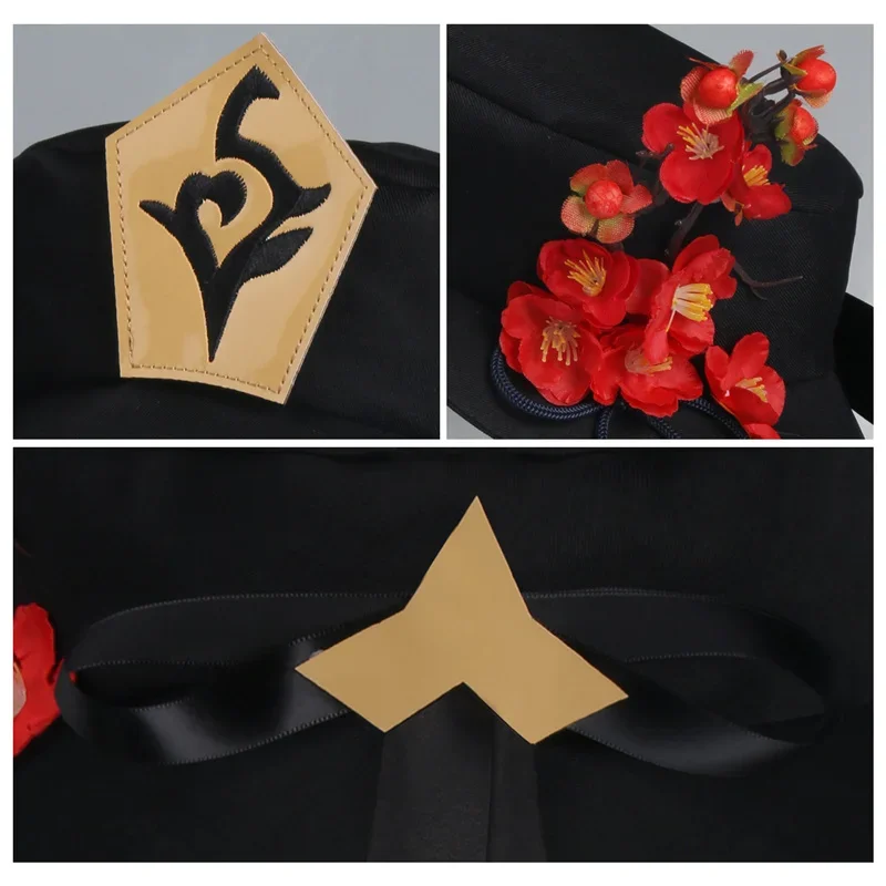 Juego Hu Tao sombrero Cosplay mujer boina de ala ancha Anime juego disfraz accesorios Halloween sombreros accesorios regalo de Navidad