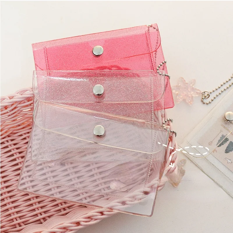 Fashion Transparent Waterproof Pvc Women Card Case Business Card Holder Men Credit Card Bag Id Card Mini Wallet Girls Coin Purse