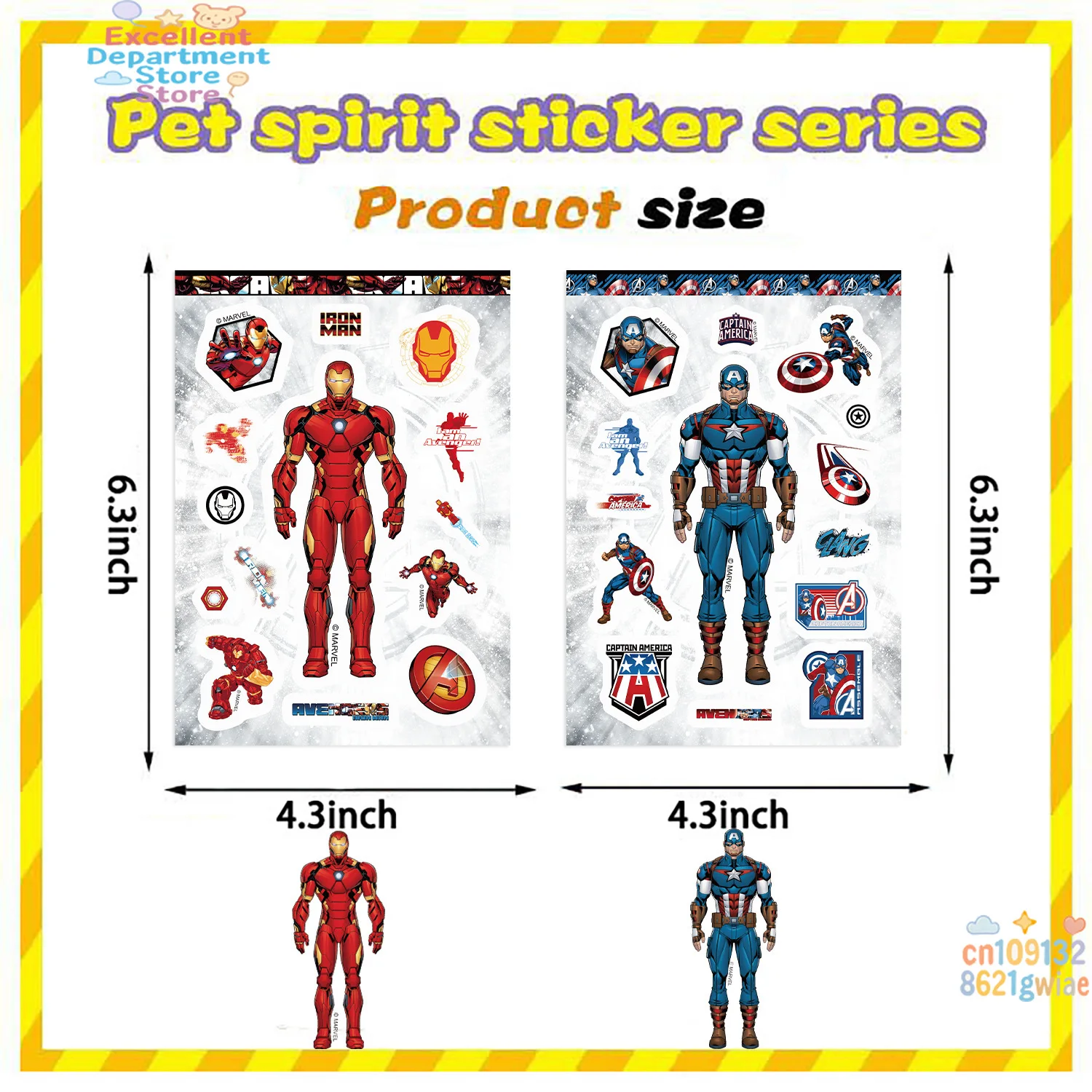 8 dibujos animados vengadores Collage-DIY impermeable maleta para guitarra casco y decoración de teléfono pegatinas de Marvel-pegatinas de juguete para niños regalo