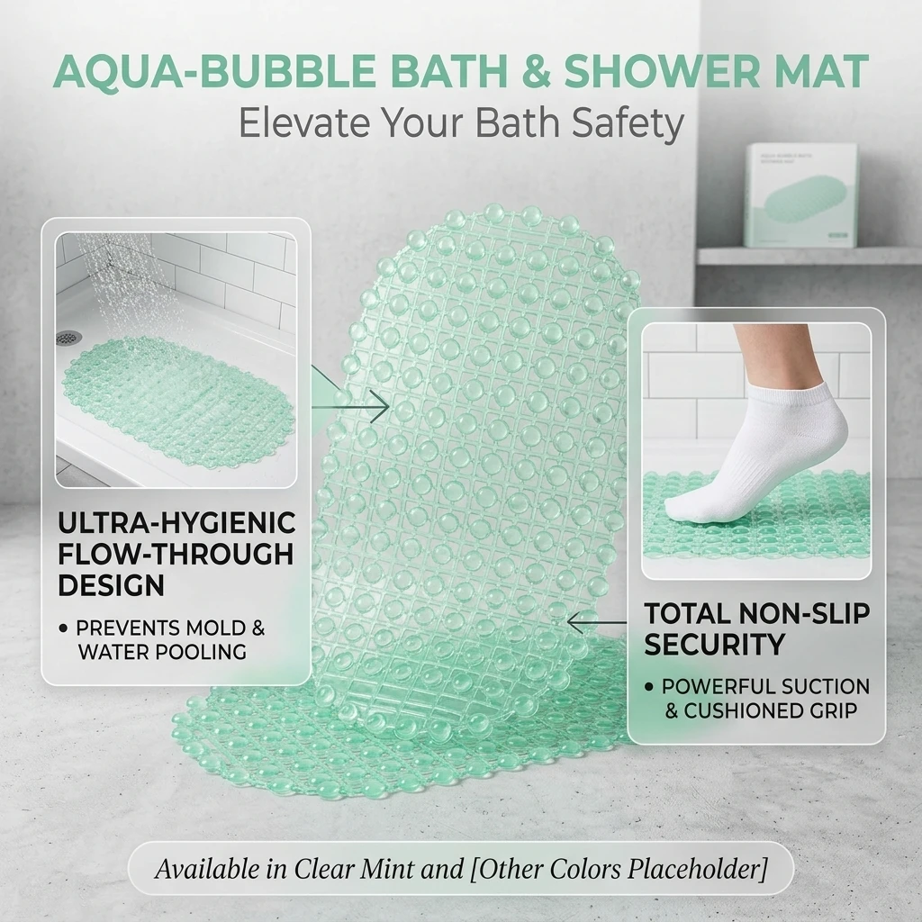 66x36CM Anti-Slip Bathroom Mat Hydrophobic Suction Cup Home Floor Mat Shower Room Anti-Fall Mat Hotel Mat