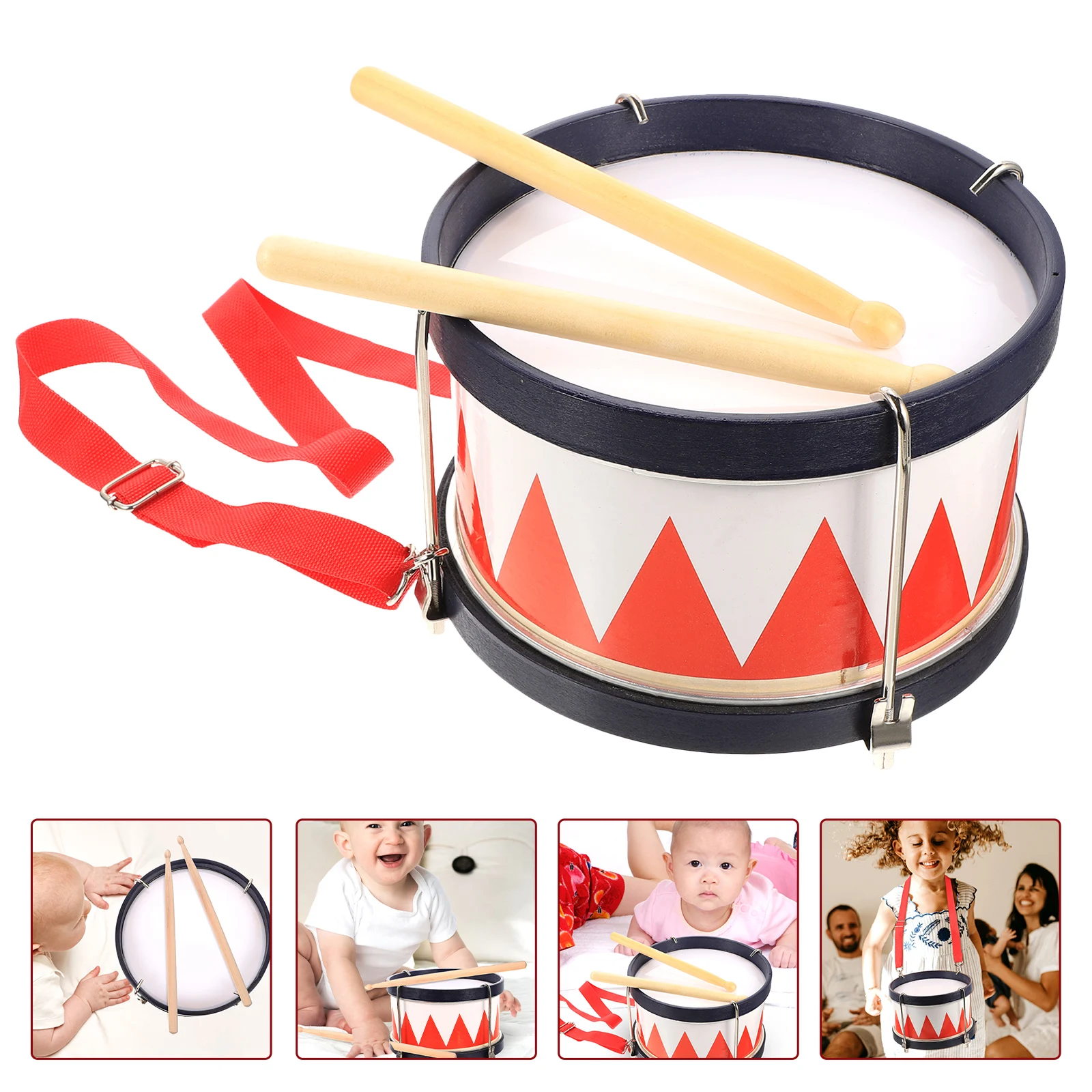 1 セット 1 セット子供用スネアドラム金属木製打楽器教育用子供のための音楽トレーニングドラムスティックが含まれています