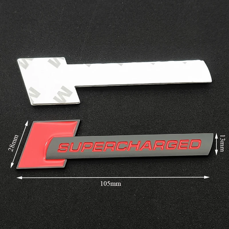 ثلاثية الأبعاد المعادن Supercharged شعار ملصقات السيارات الخلفي الجذع الحاجز شعار شارة مائي لأودي A3 A4 A5 A6 A7 A8 Q3 Q5 Q7 Q8 اكسسوارات