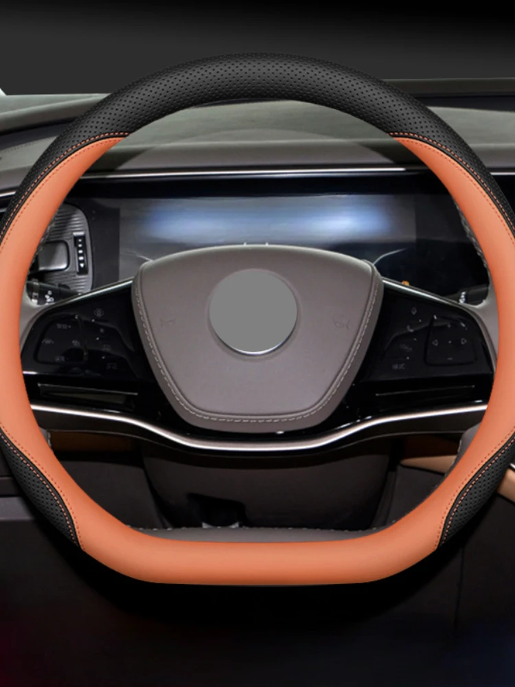 Suitable for DENZA D9  2022 DMI EV Steering Wheel Cover Special New Energy Vehicle Leather Ultra-thin Handle Cover