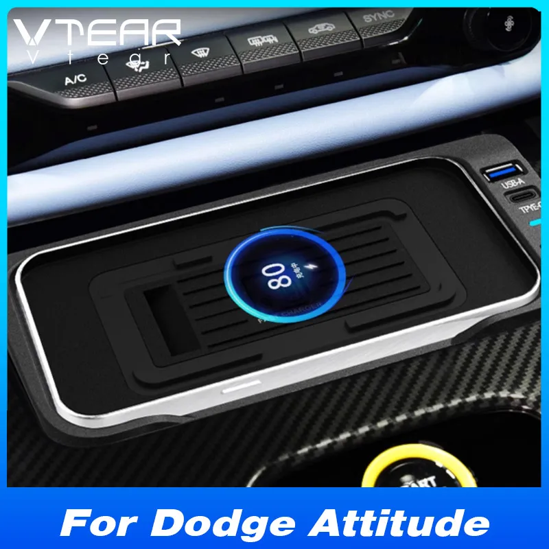 

Car Wireless Charger 15w Fast Mobile Phone Charging Panel Adapter For Dodge Attitude 2023 2024 2025 Interior Product Accessories