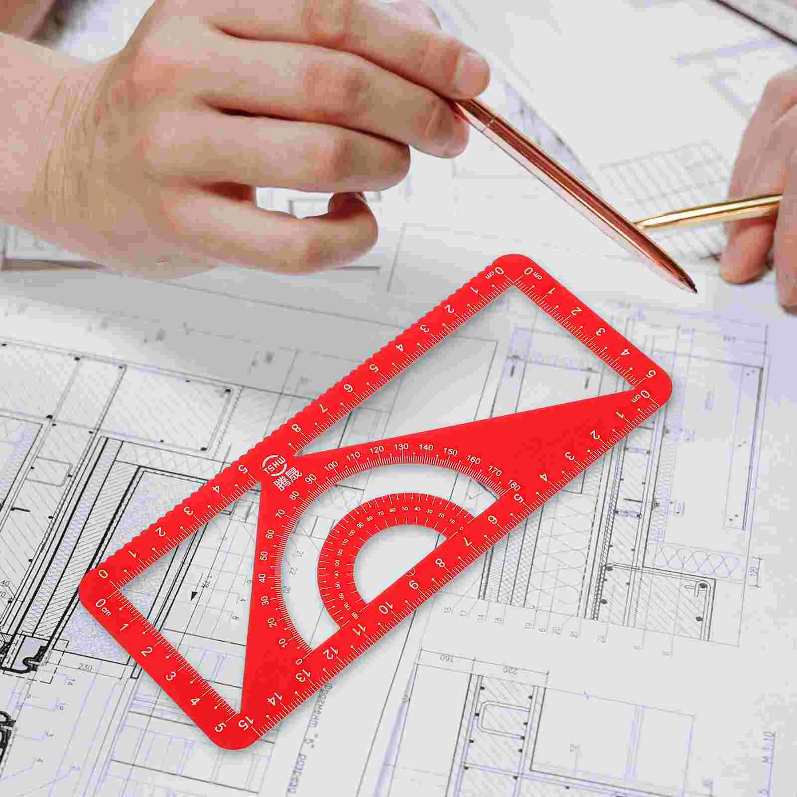 Metal Ruler Lightweight Drawing Measurement Tools One Body Educational Aluminum Alloy Teacher Set