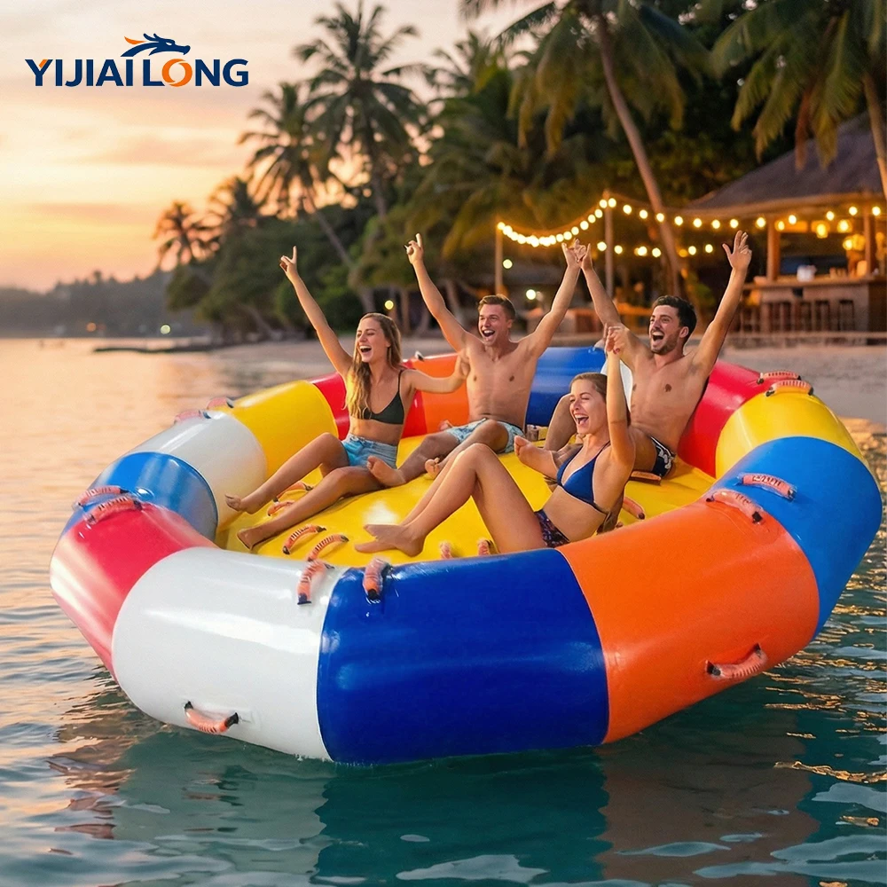 

Надувная диско-лодка 10 футов, вращающийся НЛО-аттракцион для нескольких человек, большая плавучая лодка для взрослых на пляж/вечеринки на воде