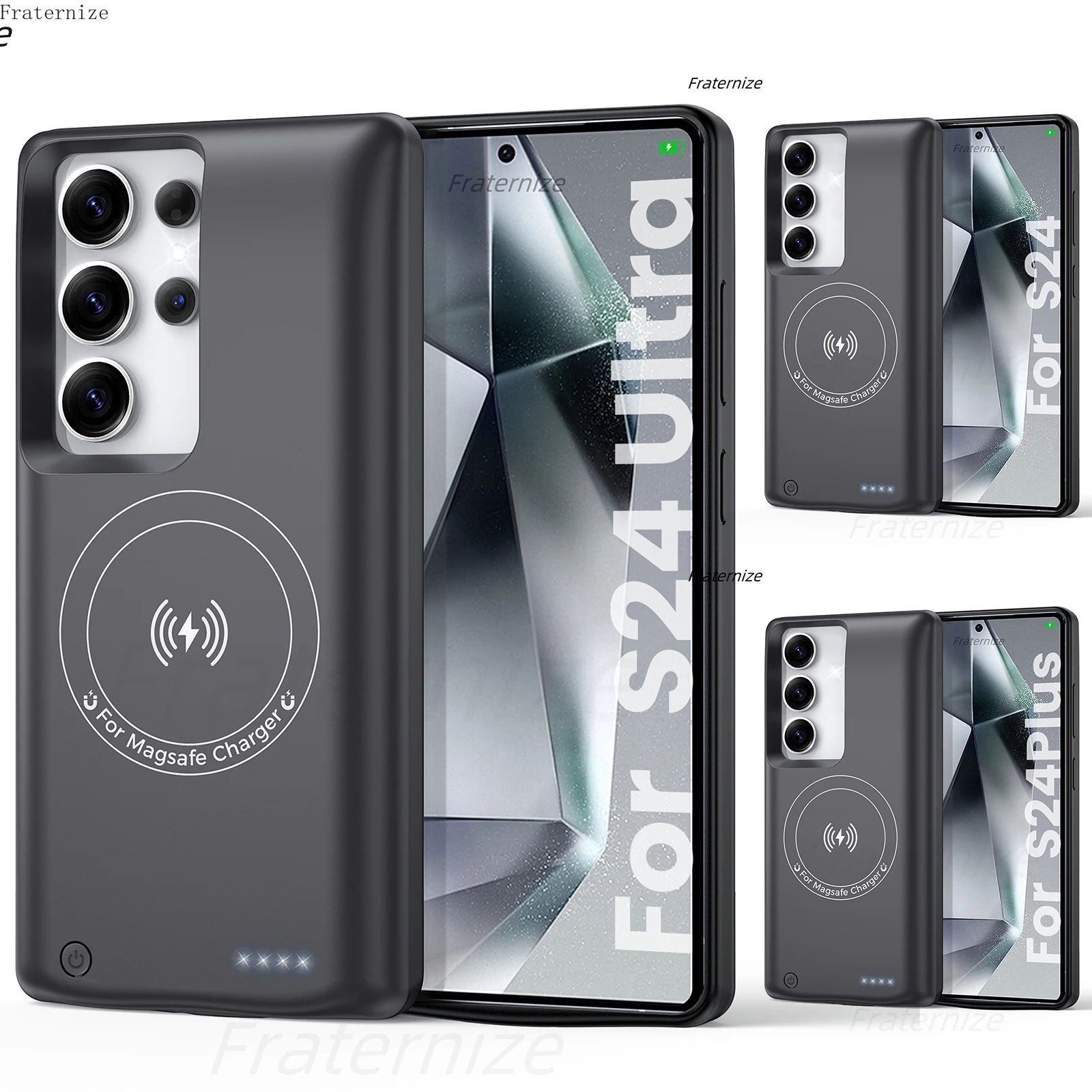 Wireless Charging Battery Case for Samsung Galaxy S24 Ultra/S24 Plus/S24 Portable Charging Cover for Magsafe Battery Pack 10000