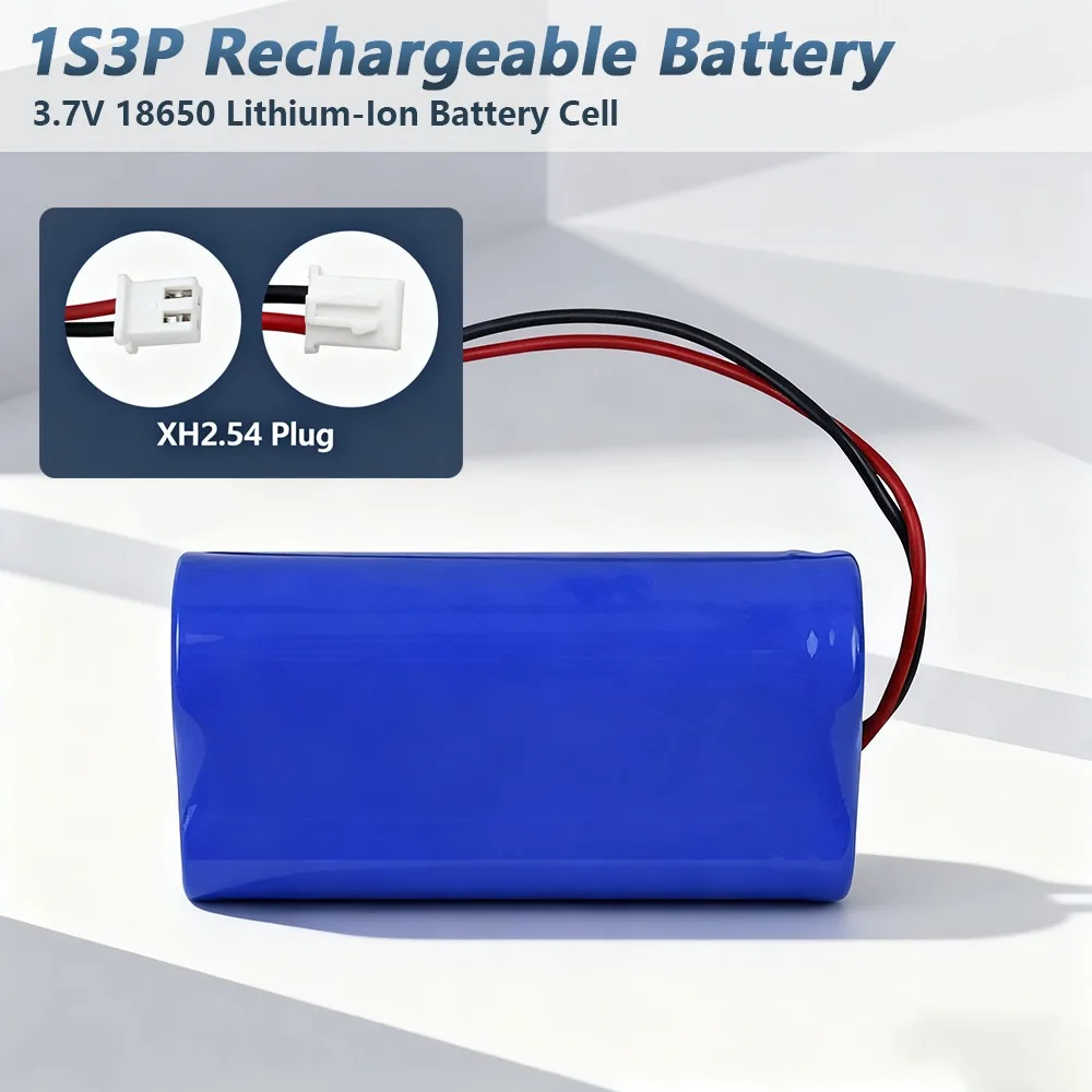 

3.7V 1S3P Rechargeable Lithium Battery Pack 3-9Ah High Capacity with XH2.54 Connector for LED Strip Router IP Camera POS Device