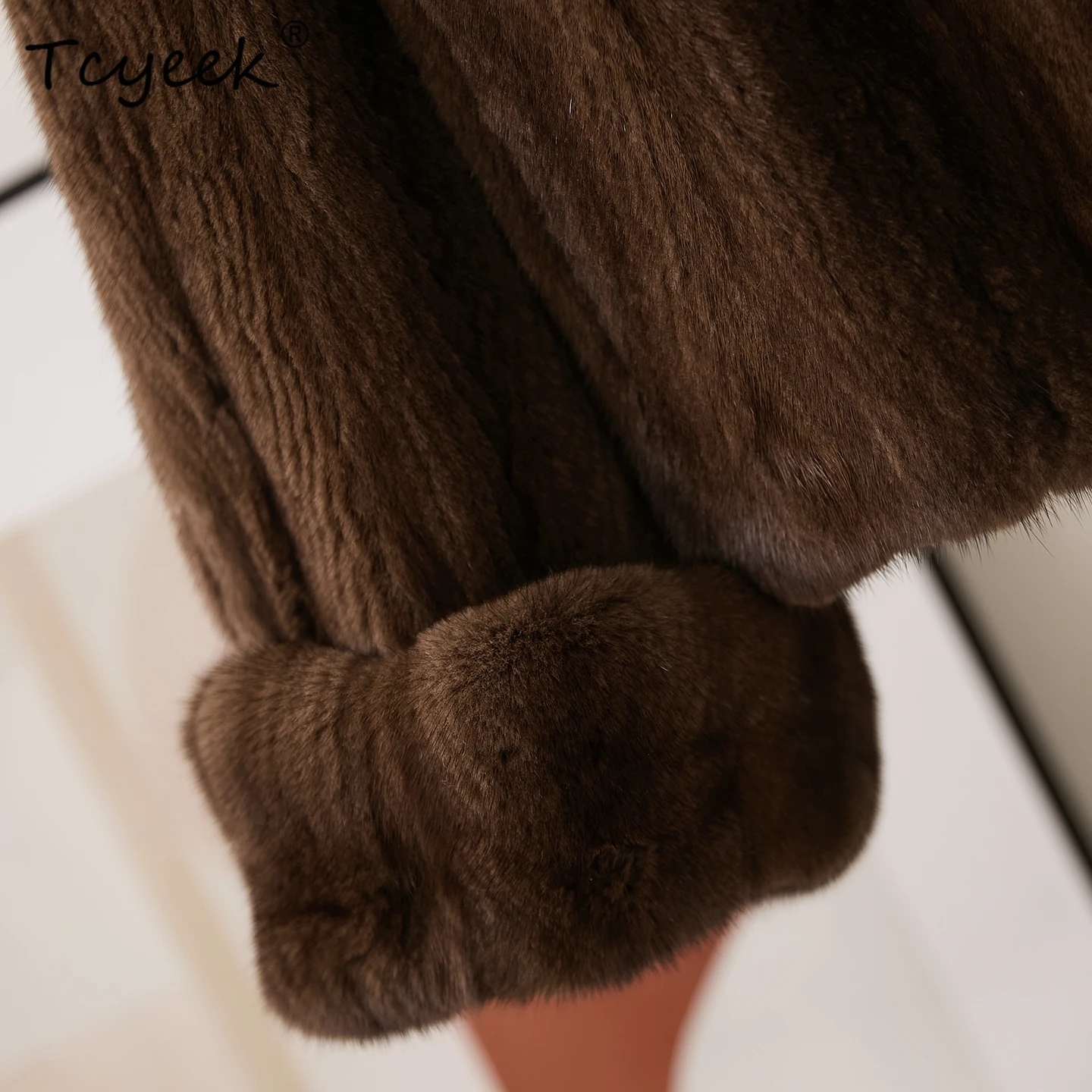 Tcyeek casaco de pele de vison natural feminino roupas de inverno jaqueta de pele real casaco de vison inteiro das mulheres novo em outerwears 2025 Пohanaто Ж onderdelenе