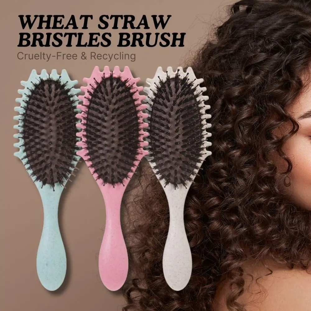 1pcs Curl Styling Tangled Boar Bristle Hair Comb Massage Comb Detangle Hair Styler Shaping Defining Salon Barber Styling Tools