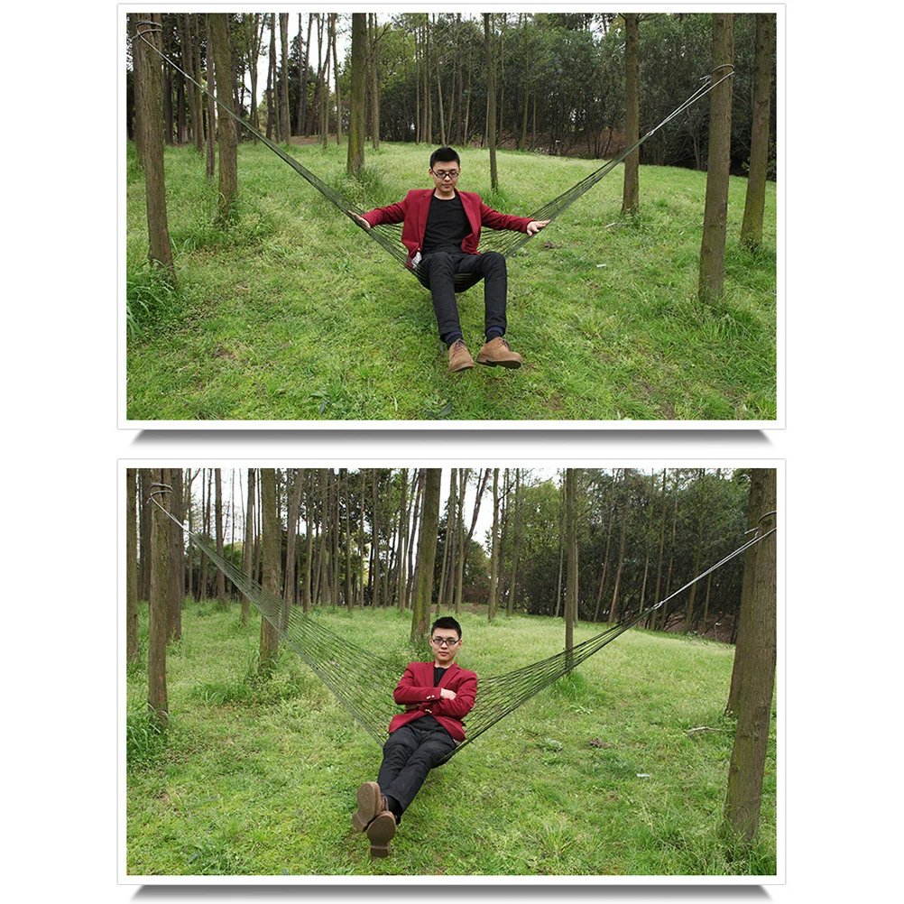 

1Pcs Military Green Hammock High Strength Nylon Material Easy to Fix Tie to Trees Poles for Camping Rope Hammock