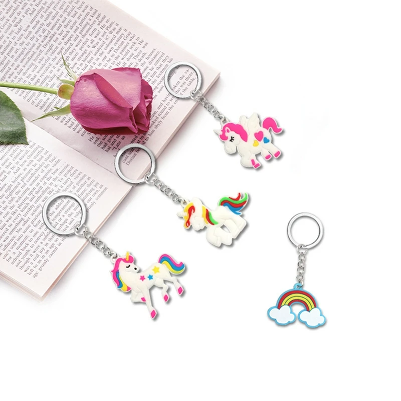 6/12PCS Unicorn Keychain Friends Guests Giveaways Kids Birthday Party Favor Gifts Boy Girl Baby Shower Unicorn Gift Bag Fillers view 4