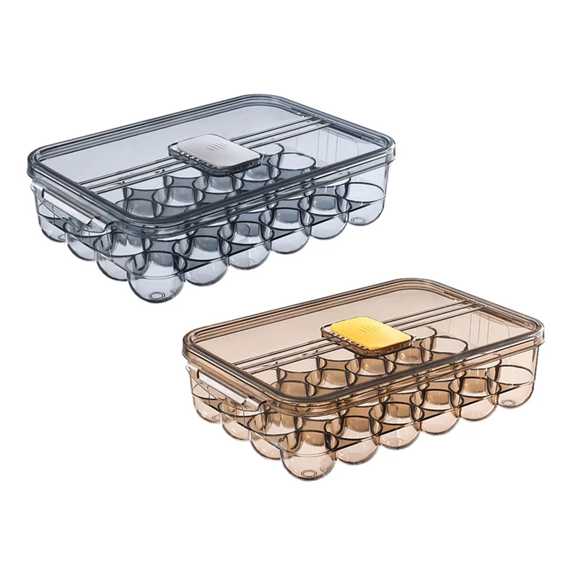 Kitchen Large Capacity Egg Storage Box Refrigerator Plastic Household Preservation Anti-Drop Egg Tray