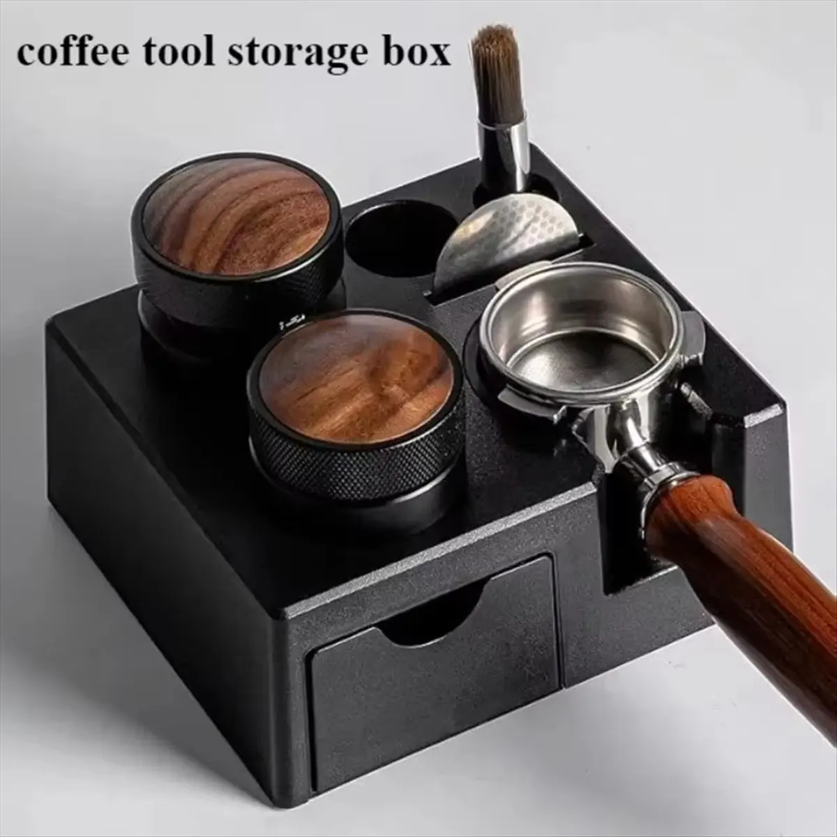 N14R Top Espresso Tamper Holder Station Multifunctional Coffee Storage Box for 51-58mm Handles Coffee Accessories Cafe Use