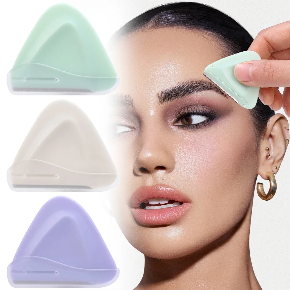 Cremiger Macaron-Farben-Augenbrauenschneider, dreieckig, tragbar, sicher, Augenbrauenschaber, spezieller Augenbrauenschneider, Augenbrauenklinge, Beauty-Tool