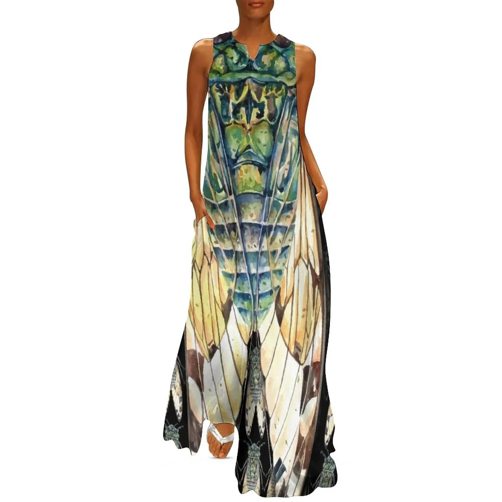 Cicada Eastern Brood X Reemergence / Insect 17 Years Bugs 3 Long Dress summer clothes