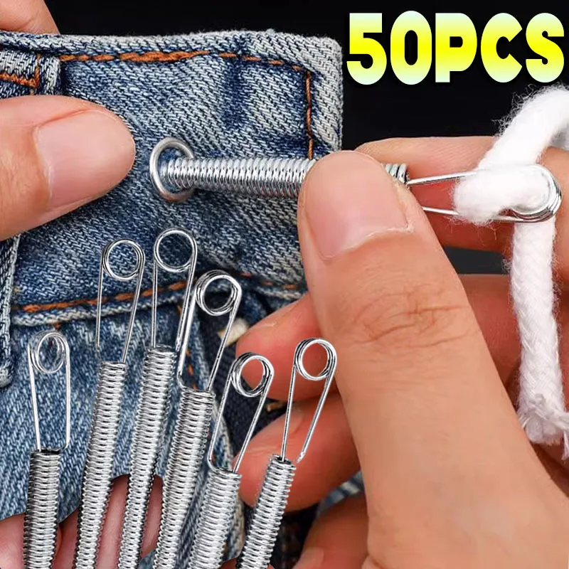 

1/50Pcs Spring Drawstring Threader Clip Rope Threading Tool Bendable Drawstring Thread Multi Functional DIY Sewing Accessories