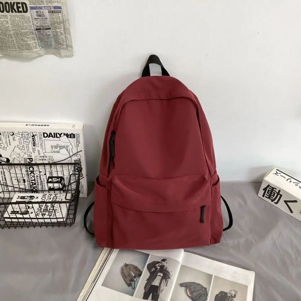 Nylon Versatile Backpack Large Capacity Black Grey White Red School Student Backpack Washable Waterproof Computer Bag Unisex