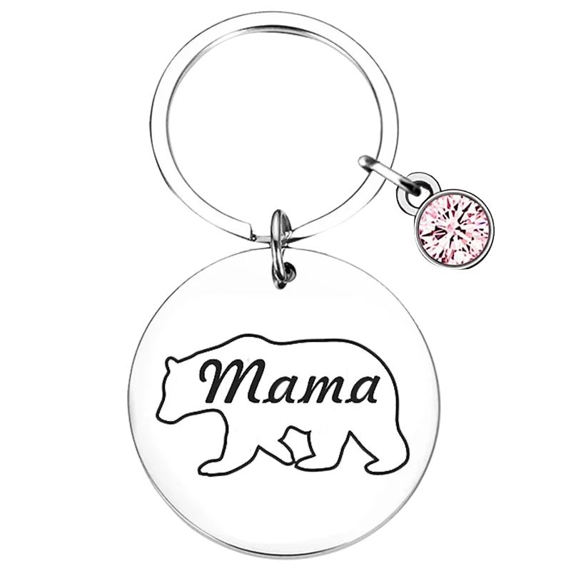 Llavero colgante con forma de oso para mujer, llaveros con diseño divertido de la mejor mamá, regalo de cumpleaños